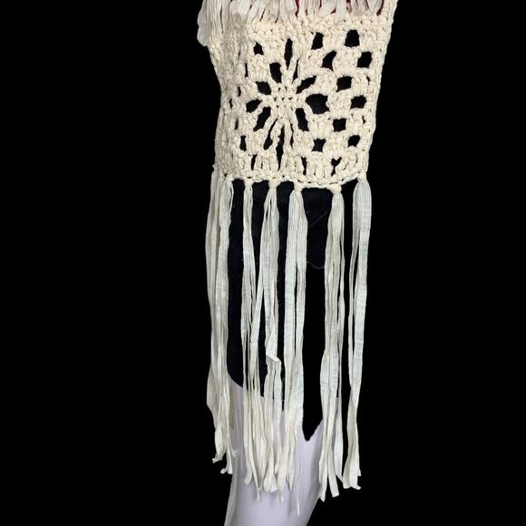 Forever 21 Crochet Open Cardigan Vest Size Small Beige - Picture 10 of 13